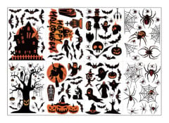 Halloween fönsterdekaler för glasfönsterdekorationer,