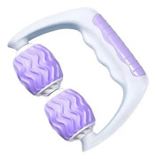 Cellulitmassager, manuell skummassagerulle, 360 skumrulle för djup vävnadsmuskelmassage, 2 hjul, handmassage och benmassage (lila)