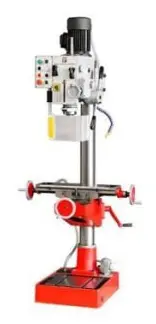 Metallpelare borrfräs D. 40 mm 2 hastigheter, tvärbord och kylning 400 V 1700 och 1100 W - ZX 50PC HOLZMANN