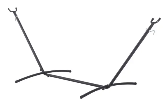 Rootz Hammock Frame - Hängmatta Stativ Med Krokar - Universal Hängmatta - Trädgård - Camping - Picknick - Svart - 280 x 120 x 110 cm