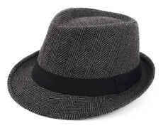 esh Unisex Classic Trilby Fedora Hat Svart/Ränder 7-7 3/8