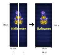 3D Halloween Pumpahuvud Dörrklistermärken, 30 x 79 Tum Pumpahuvud Realistisk Dörr Tapetklistermärke