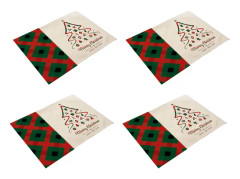 Set med 4 Vintersnö köksmatta Vändbar bomullssäckväv Xmas