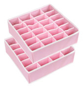 pleHouseware Klädförvaring för garderobsbyrå, för kläder, strumpor och underkläder, 3-pack, grårosa 2-pack