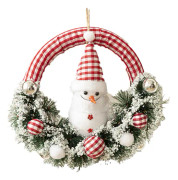Christmas Decoration Rattan Circle with Fabric Doll Handmade