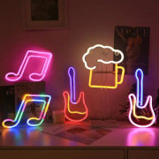 1 st Neon-skylt, Ölskylt, Dekorativ Cool Ljus Neon-skylt för Fest Bar Klubb Födelsedag USB eller Batteridriven