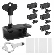 4-pack Fönsterlås i Aluminiumlegering, Barnsäker Mini Säkerhetsskruvlås, Vertikalt och Horisontellt Glidande Dörr- och Fönsterlås för Hem, Sovrum, Garage