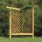 BEL-7667103870317-Hörnpergola med bänk 166x81x174 cm Impregnerad furu