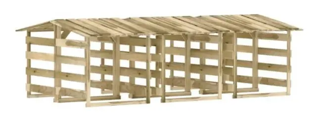 Pergola med tak 6 st 100x90x100 cm Impregnerad furu