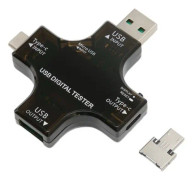 HURRISE USB Power Meter Tester USB Ammeter Tester 5 Telefonhållare Telefon GPS Tester