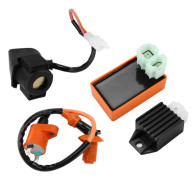 6-stifts CDI-modul Tändspole 4-stifts Likriktare Startrelä Solenoid för 4-takts 50cc 70cc 90cc 110cc 125cc ATV