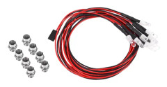 8Leds LED-ljusset strålkastare bakljus för 1/10 RC bil lastbil crawler 4 st vita lysdioder