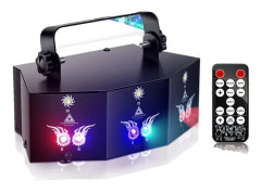 RGBW-laserljus, uppgraderad stroboskopeffekt, mini DJ-diskobelysning