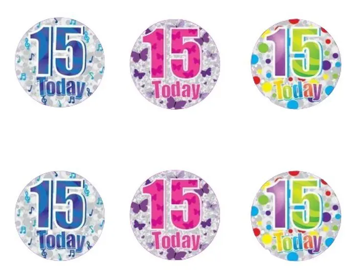 Kaleidoscope 15:e födelsedagsmärke (6-pack)