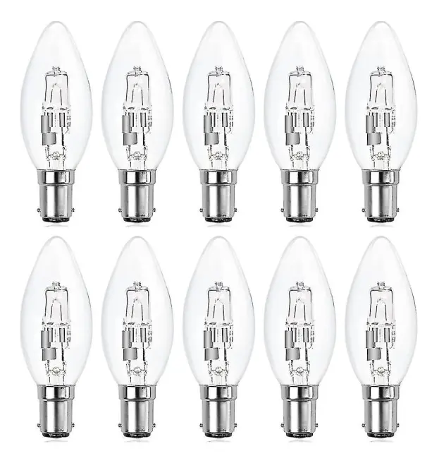10-pack B15d halogenlampor, dimbara 42w C35 halogenljuskälla 42w B15d Eco halogenlampor B15d ljuskällor liten bajonett Db