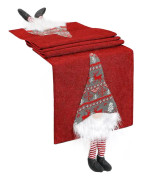 3D Julbordstablelöpare 35*180cm Lång Svensk Tomte Tema