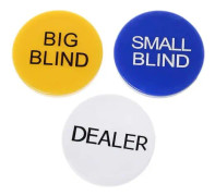 Texas Hold'em Big Blind Small Blind Dealer Party Casino Poker Kortspel rekvisita