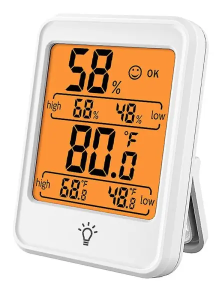Elektronisk digital termometer för hushållshygrometer (vit (bakgrundsbelyst))