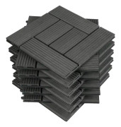 Rootz Premium WPC Click Tiles - Utomhusgolv - Däckplattor - Hållbar, väderbeständig, enkel installation - 30cm x 30cm x 2cm