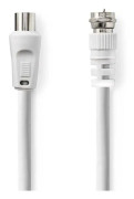 Satellite & Antenn kabel | F Hane | IEC (Koax) Hane | Nickelplaterad | 75 Ohm | Dubbelskärmad | 1.50 m | Rund | PVC | Vit | Label