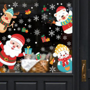 29*60cm Elektrostatisk UV God Jul Cartoon Jultomte Glas