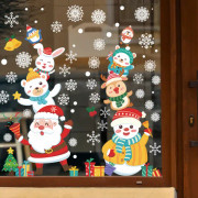 29x60cm Juldekoration UV Elektrostatisk Tomte Snöflinga Vägg