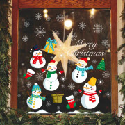 29x60cm Jul Dekoration UV Statisk Väggklistermärke Liten Snögubbe