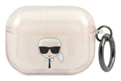 Karl Lagerfeld fodral Karl Lagerfeld KLAPUKHGD Apple AirPods Pro-skydd guld/guld Glitter Karl`s Head