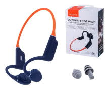 Creative Outlier Free Pro+ - Hörlurar med mikrofon - öppet öra - montering bakom nacken - Bluetooth - trådlös - midnattsblå, eldig orange