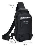 Nylon Ryggsäck Herr Bröstväska Multifunktionell Axelväska Med Usb