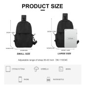 Crossbody-ryggsäck, axelväska för män och kvinnor, svart budväska