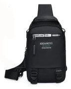 Ryggsäck i nylon för män, crossbody-väskor med USB-laddningsport, resväska