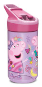 Peppa Pig Flaska Med Sugrör Rosa