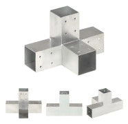 The Living Store Stolpbeslag X-form galvaniserad metall 71x71 mm - Staketstolpar