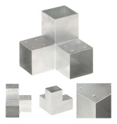 The Living Store Stolpbeslag Y-form galvaniserad metall 101x101 mm - Staketstolpar