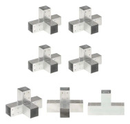 The Living Store Stolpbeslag 4 st X-form galvaniserad metall 71x71 mm - Staketstolpar