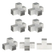 The Living Store Stolpbeslag 4 st X-form galvaniserad metall 101x101 mm - Staketstolpar