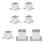 The Living Store Stolpfot 4 st galvaniserad metall 141 mm - Staketstolpar