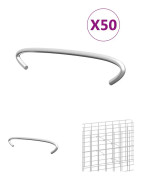 The Living Store Krokar till gabion 50 st galvaniserat stål 10 cm - Staket- & grindtillbehör