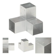 The Living Store Stolpbeslag Y-form galvaniserad metall 91x91 mm - Staketstolpar