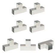 The Living Store Stolpbeslag 4 st T-form galvaniserad metall 91x91 mm - Staketstolpar