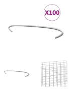 The Living Store Krokar till gabion 100 st galvaniserat stål 50 cm - Staket- & grindtillbehör