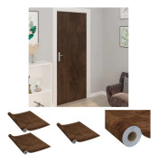 The Living Store Dörrfolie 2 st mörk ek 210x90 cm PVC