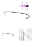 The Living Store Krokar till gabion 50 st galvaniserat stål 20 cm - Staket- & grindtillbehör