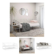 The Living Store Sängram bäddsoffa vit metall 90x200 cm