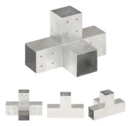 The Living Store Stolpbeslag X-form galvaniserad metall 81x81 mm - Staketstolpar