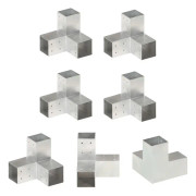 The Living Store Stolpbeslag 4 st Y-form galvaniserad metall 81x81 mm - Staketstolpar