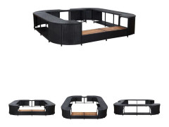 The Living Store Fyrkantig poolkant svart 268 x 268 x 55 cm konstrotting - Pool- & spatillbehör