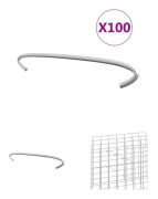 The Living Store Krokar till gabion 100 st galvaniserat stål 20 cm - Staket- & grindtillbehör