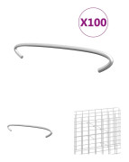 The Living Store Krokar till gabion 100 st galvaniserat stål 15 cm - Staket- & grindtillbehör